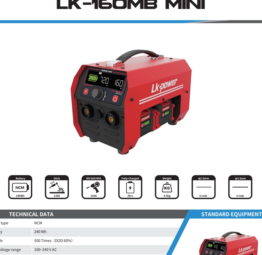 LK-160MB Mini Battery Powered Welding Machine