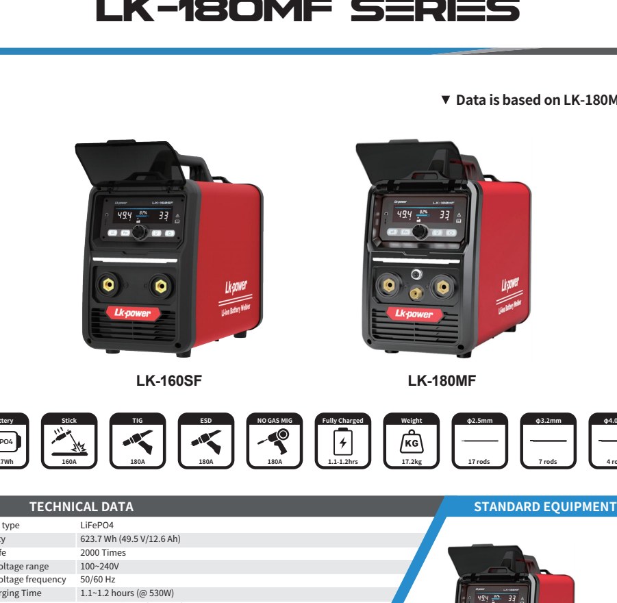 LK-180MF / LK-180MX Battery Welder Series