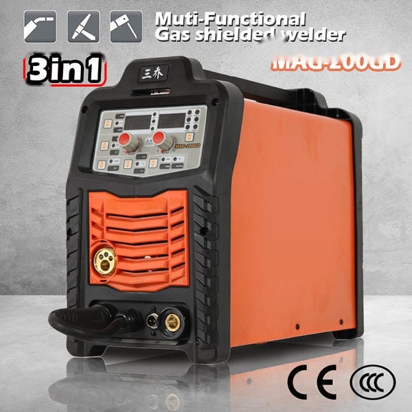 Digital Pulse MIG Welding Machine , Co2 Gas Shielded 200 Amp Mig Welder